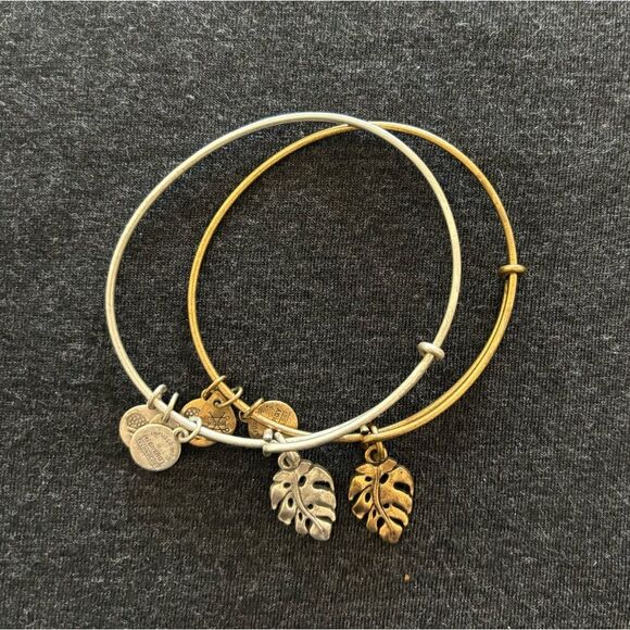 Alex and Ani Palm Leaf Charm Bracelets Silver & Gold - Picture 1 of 5